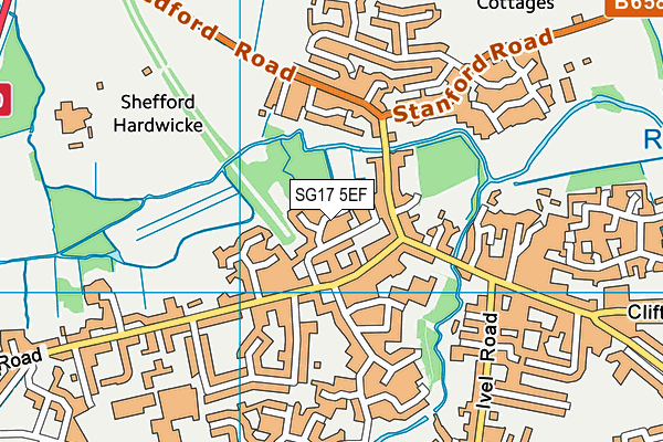 SG17 5EF map - OS VectorMap District (Ordnance Survey) SG17 5EF map - OS VectorMap District (Ordnance Survey)