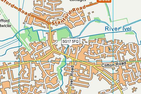 SG17 5FQ map - OS VectorMap District (Ordnance Survey) SG17 5FQ map - OS VectorMap District (Ordnance Survey)