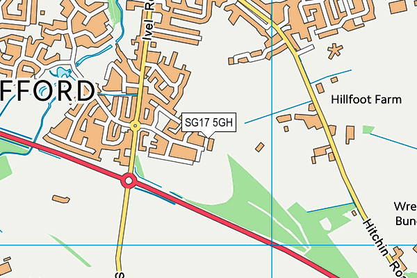 SG17 5GH map - OS VectorMap District (Ordnance Survey) SG17 5GH map - OS VectorMap District (Ordnance Survey)