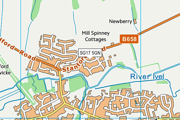 SG17 5GN map - OS VectorMap District (Ordnance Survey) SG17 5GN map - OS VectorMap District (Ordnance Survey)