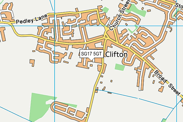 SG17 5GT map - OS VectorMap District (Ordnance Survey) SG17 5GT map - OS VectorMap District (Ordnance Survey)