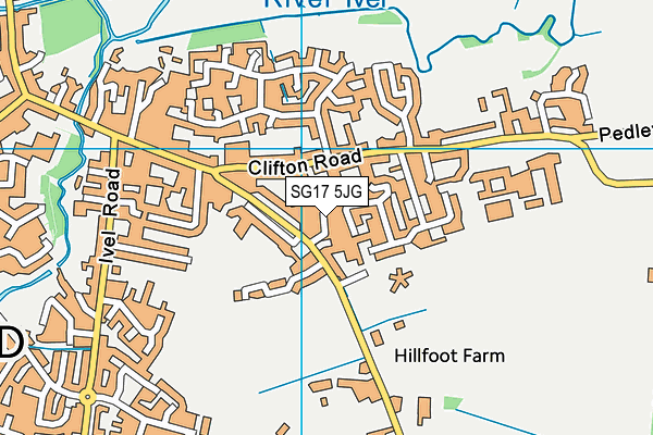SG17 5JG map - OS VectorMap District (Ordnance Survey) SG17 5JG map - OS VectorMap District (Ordnance Survey)