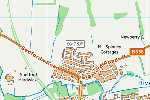 SG17 5JP map - OS VectorMap District (Ordnance Survey) SG17 5JP map - OS VectorMap District (Ordnance Survey)