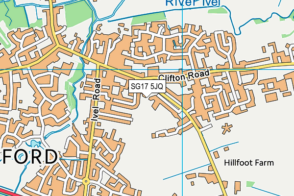 SG17 5JQ map - OS VectorMap District (Ordnance Survey) SG17 5JQ map - OS VectorMap District (Ordnance Survey)