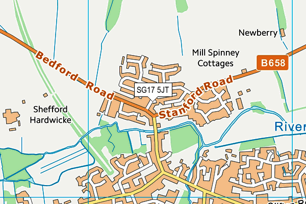 SG17 5JT map - OS VectorMap District (Ordnance Survey) SG17 5JT map - OS VectorMap District (Ordnance Survey)