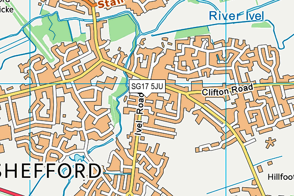 SG17 5JU map - OS VectorMap District (Ordnance Survey) SG17 5JU map - OS VectorMap District (Ordnance Survey)
