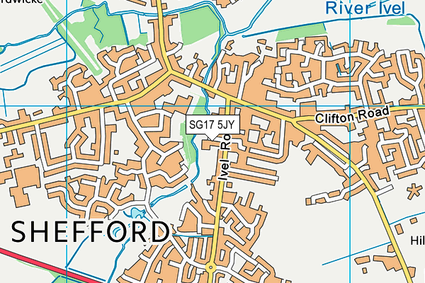 SG17 5JY map - OS VectorMap District (Ordnance Survey) SG17 5JY map - OS VectorMap District (Ordnance Survey)