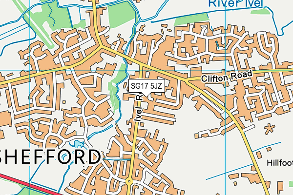 SG17 5JZ map - OS VectorMap District (Ordnance Survey) SG17 5JZ map - OS VectorMap District (Ordnance Survey)