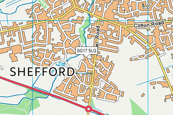 SG17 5LG map - OS VectorMap District (Ordnance Survey)