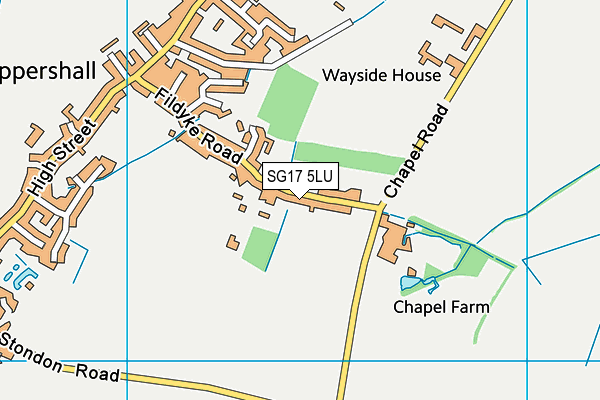 SG17 5LU map - OS VectorMap District (Ordnance Survey) SG17 5LU map - OS VectorMap District (Ordnance Survey)