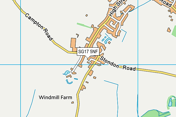 SG17 5NF map - OS VectorMap District (Ordnance Survey) SG17 5NF map - OS VectorMap District (Ordnance Survey)
