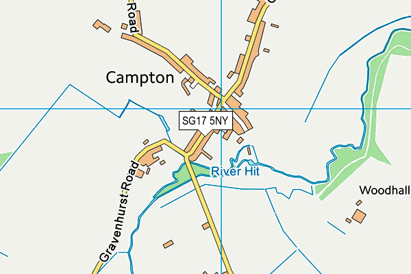 SG17 5NY map - OS VectorMap District (Ordnance Survey)