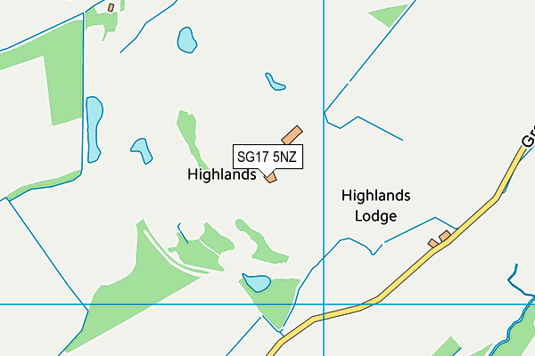 SG17 5NZ map - OS VectorMap District (Ordnance Survey) SG17 5NZ map - OS VectorMap District (Ordnance Survey)