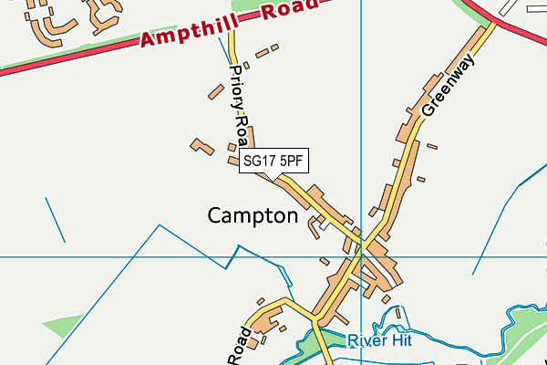 SG17 5PF map - OS VectorMap District (Ordnance Survey) SG17 5PF map - OS VectorMap District (Ordnance Survey)