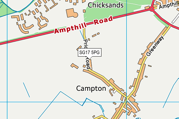 SG17 5PG map - OS VectorMap District (Ordnance Survey) SG17 5PG map - OS VectorMap District (Ordnance Survey)