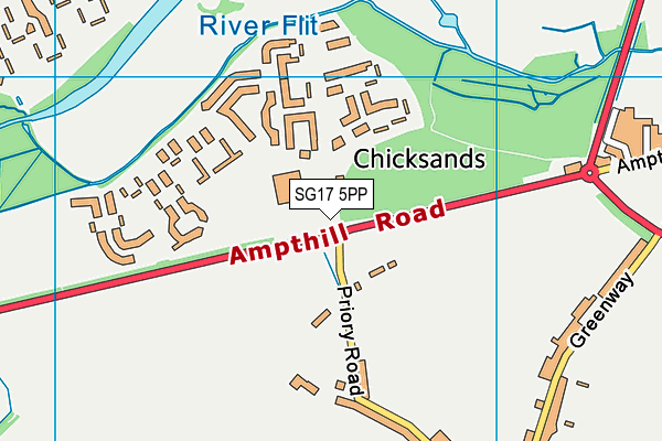 SG17 5PP map - OS VectorMap District (Ordnance Survey) SG17 5PP map - OS VectorMap District (Ordnance Survey)