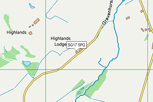SG17 5PQ map - OS VectorMap District (Ordnance Survey) SG17 5PQ map - OS VectorMap District (Ordnance Survey)