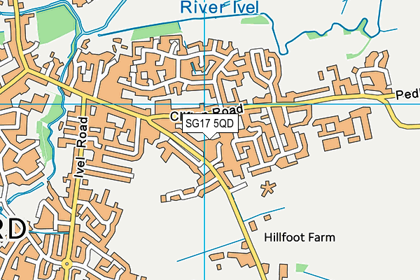 SG17 5QD map - OS VectorMap District (Ordnance Survey) SG17 5QD map - OS VectorMap District (Ordnance Survey)