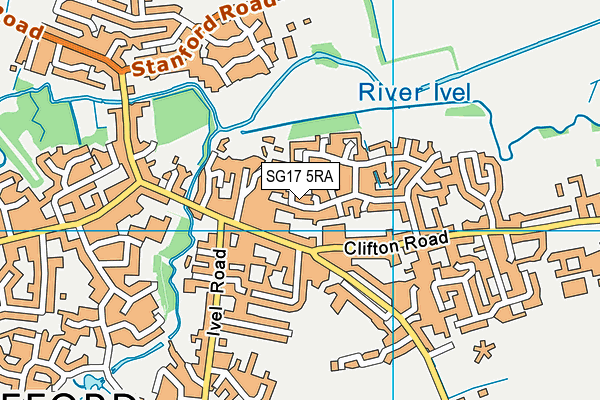 SG17 5RA map - OS VectorMap District (Ordnance Survey)