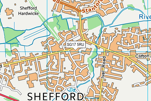 SG17 5RU map - OS VectorMap District (Ordnance Survey) SG17 5RU map - OS VectorMap District (Ordnance Survey)