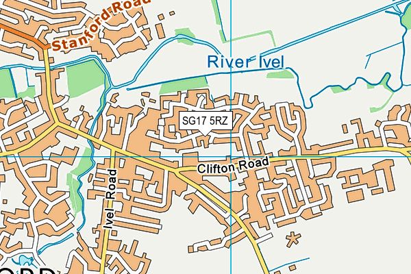 SG17 5RZ map - OS VectorMap District (Ordnance Survey) SG17 5RZ map - OS VectorMap District (Ordnance Survey)