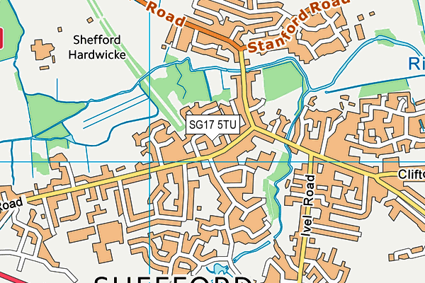 SG17 5TU map - OS VectorMap District (Ordnance Survey) SG17 5TU map - OS VectorMap District (Ordnance Survey)