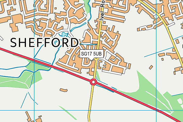 SG17 5UB map - OS VectorMap District (Ordnance Survey) SG17 5UB map - OS VectorMap District (Ordnance Survey)