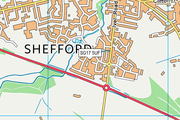 SG17 5UF map - OS VectorMap District (Ordnance Survey) SG17 5UF map - OS VectorMap District (Ordnance Survey)