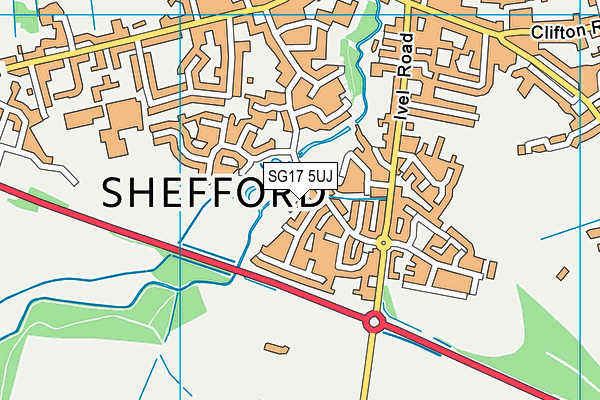 SG17 5UJ map - OS VectorMap District (Ordnance Survey) SG17 5UJ map - OS VectorMap District (Ordnance Survey)