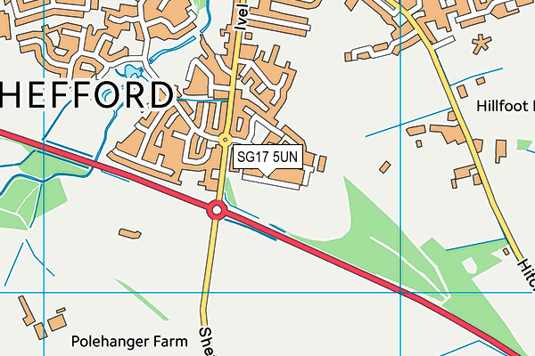 SG17 5UN map - OS VectorMap District (Ordnance Survey) SG17 5UN map - OS VectorMap District (Ordnance Survey)