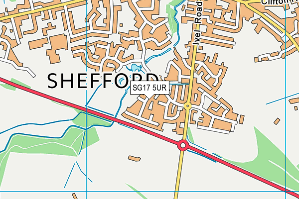SG17 5UR map - OS VectorMap District (Ordnance Survey)