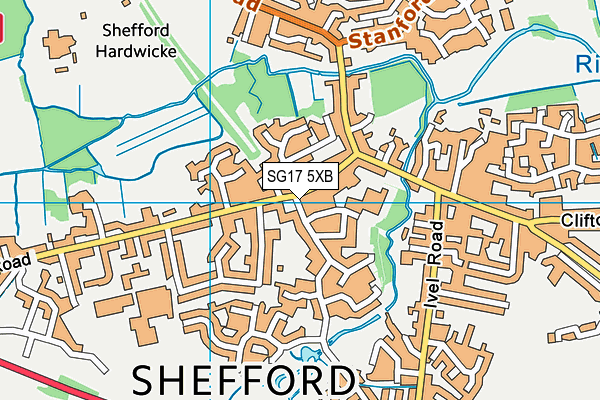 SG17 5XB map - OS VectorMap District (Ordnance Survey) SG17 5XB map - OS VectorMap District (Ordnance Survey)