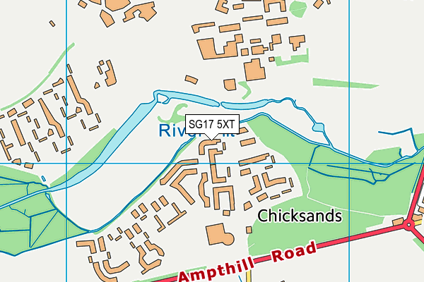 SG17 5XT map - OS VectorMap District (Ordnance Survey) SG17 5XT map - OS VectorMap District (Ordnance Survey)