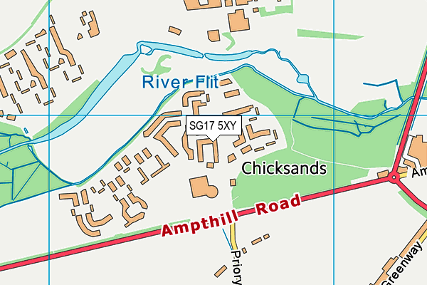 SG17 5XY map - OS VectorMap District (Ordnance Survey) SG17 5XY map - OS VectorMap District (Ordnance Survey)