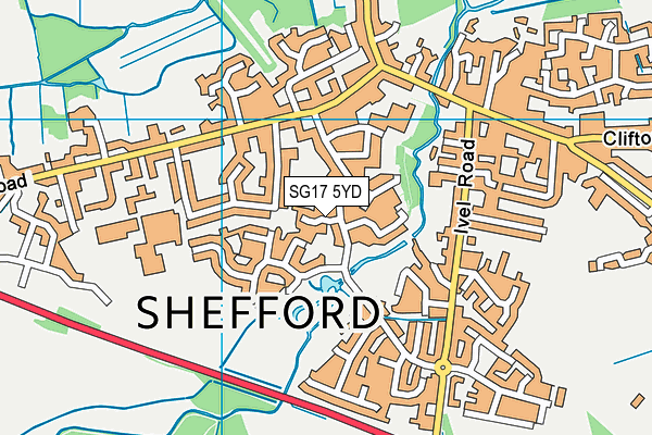 SG17 5YD map - OS VectorMap District (Ordnance Survey) SG17 5YD map - OS VectorMap District (Ordnance Survey)