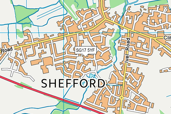 SG17 5YF map - OS VectorMap District (Ordnance Survey) SG17 5YF map - OS VectorMap District (Ordnance Survey)