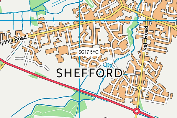 SG17 5YQ map - OS VectorMap District (Ordnance Survey) SG17 5YQ map - OS VectorMap District (Ordnance Survey)