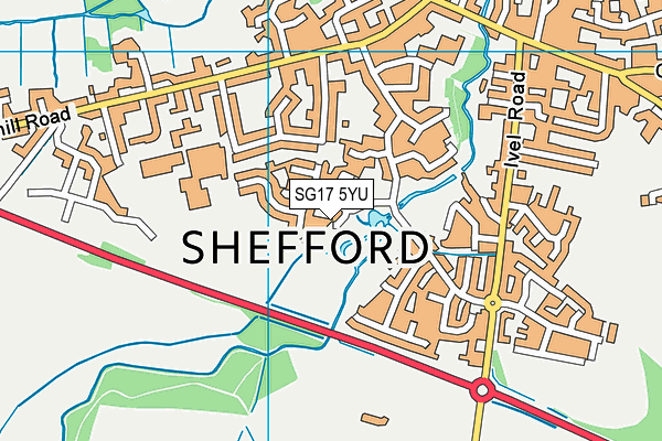 SG17 5YU map - OS VectorMap District (Ordnance Survey)