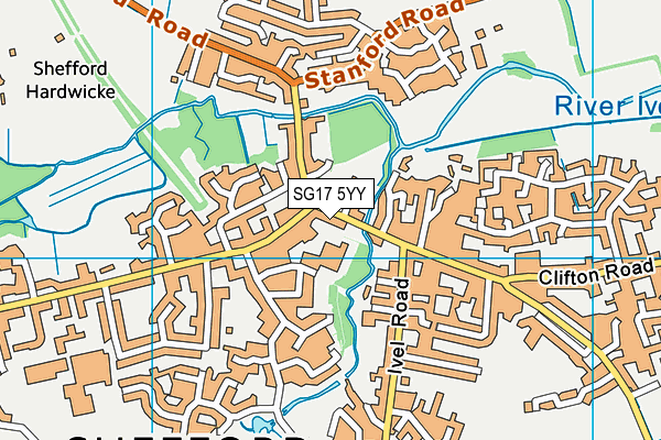 SG17 5YY map - OS VectorMap District (Ordnance Survey) SG17 5YY map - OS VectorMap District (Ordnance Survey)