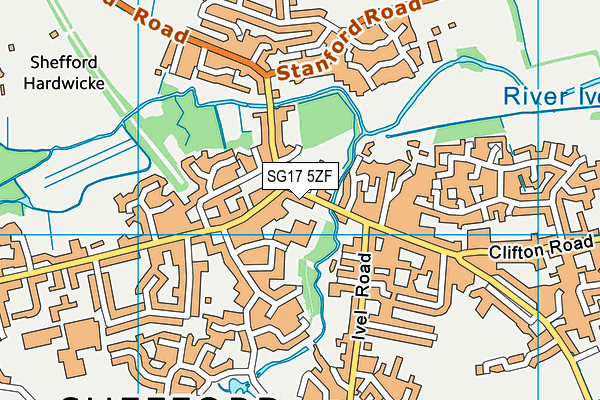 SG17 5ZF map - OS VectorMap District (Ordnance Survey) SG17 5ZF map - OS VectorMap District (Ordnance Survey)