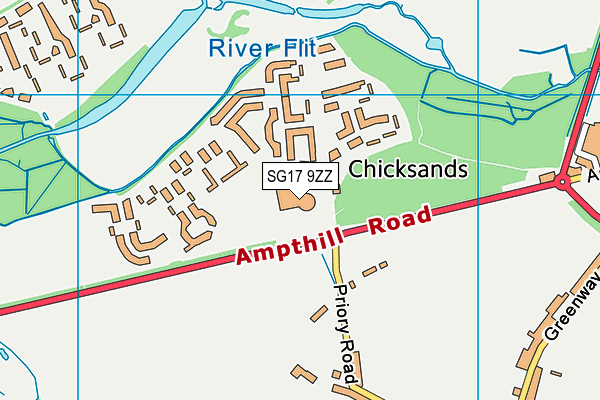 SG17 9ZZ map - OS VectorMap District (Ordnance Survey) SG17 9ZZ map - OS VectorMap District (Ordnance Survey)