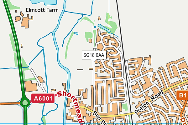 SG18 0AA map - OS VectorMap District (Ordnance Survey) SG18 0AA map - OS VectorMap District (Ordnance Survey)