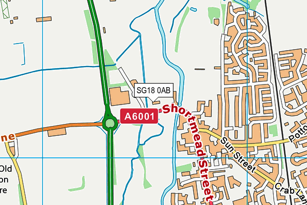 SG18 0AB map - OS VectorMap District (Ordnance Survey) SG18 0AB map - OS VectorMap District (Ordnance Survey)