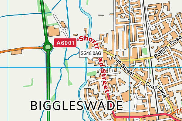 SG18 0AG map - OS VectorMap District (Ordnance Survey) SG18 0AG map - OS VectorMap District (Ordnance Survey)