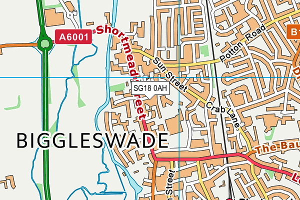 SG18 0AH map - OS VectorMap District (Ordnance Survey) SG18 0AH map - OS VectorMap District (Ordnance Survey)