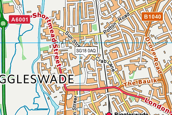 SG18 0AQ map - OS VectorMap District (Ordnance Survey) SG18 0AQ map - OS VectorMap District (Ordnance Survey)