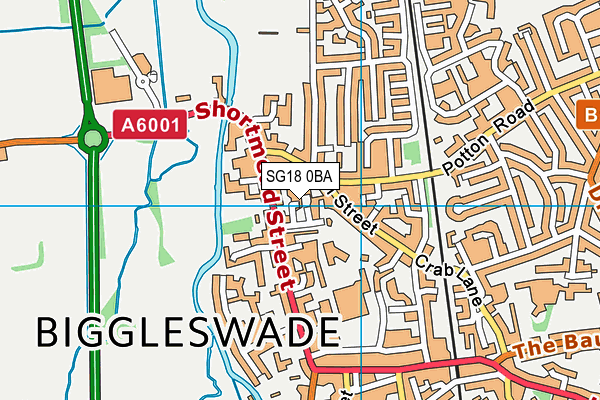 SG18 0BA map - OS VectorMap District (Ordnance Survey) SG18 0BA map - OS VectorMap District (Ordnance Survey)