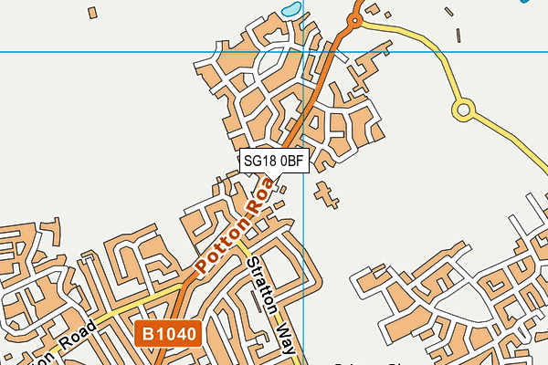 SG18 0BF map - OS VectorMap District (Ordnance Survey) SG18 0BF map - OS VectorMap District (Ordnance Survey)