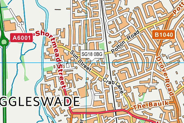 SG18 0BG map - OS VectorMap District (Ordnance Survey) SG18 0BG map - OS VectorMap District (Ordnance Survey)