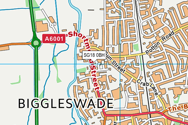 SG18 0BH map - OS VectorMap District (Ordnance Survey)